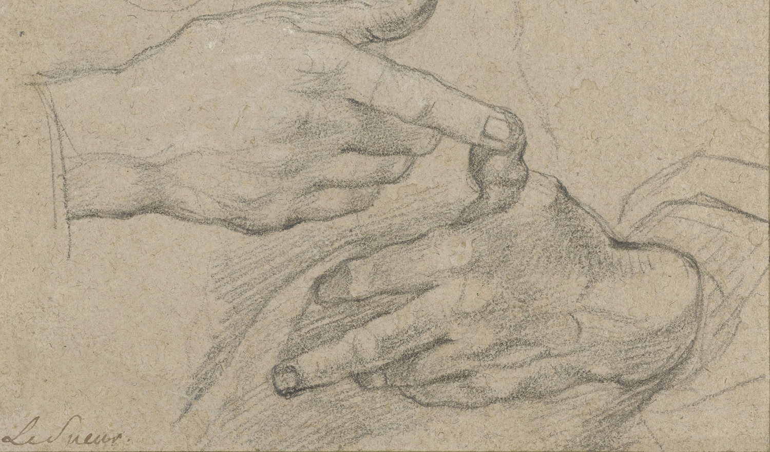 Study of Two Hands, 17th century