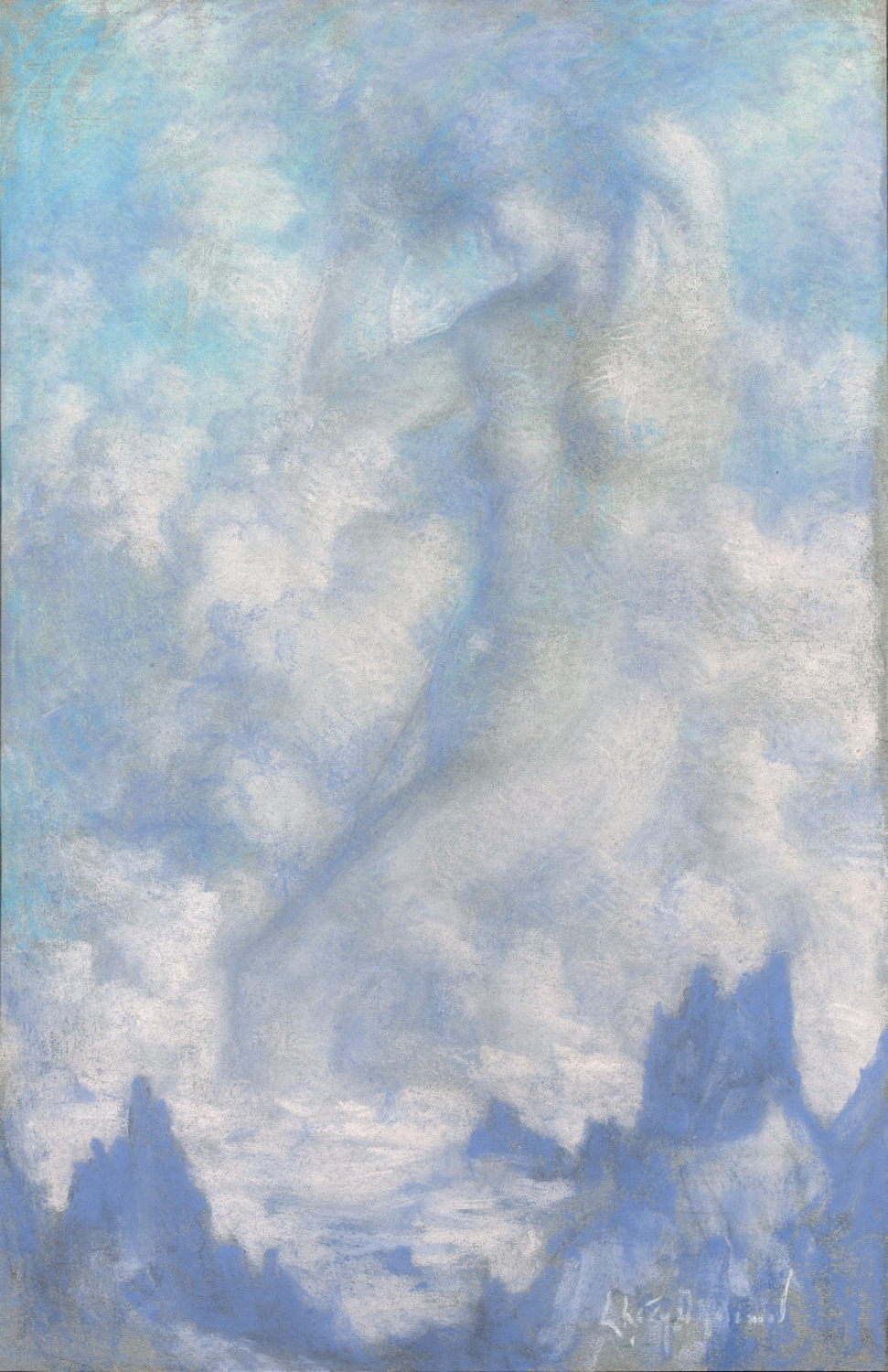 Woman in the Mist Overlooking the Mountains, c. 1900