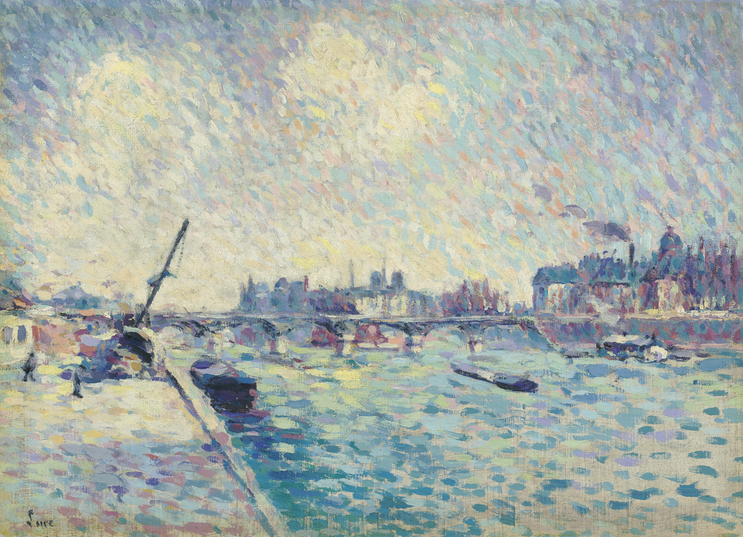 Paris, la Seine, Notre-Dame au Loin, 1898