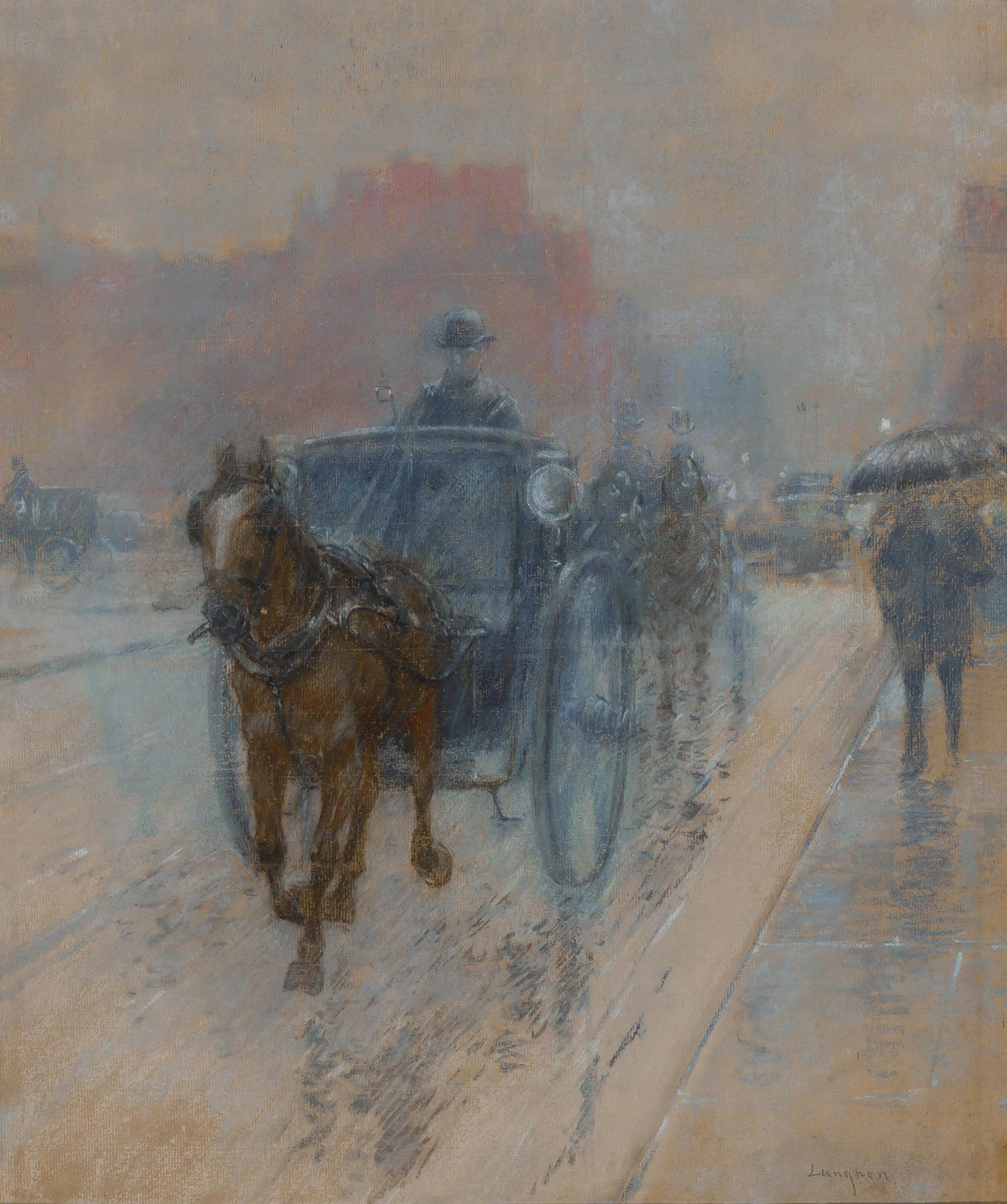 Carriage in the Rain, 19th century