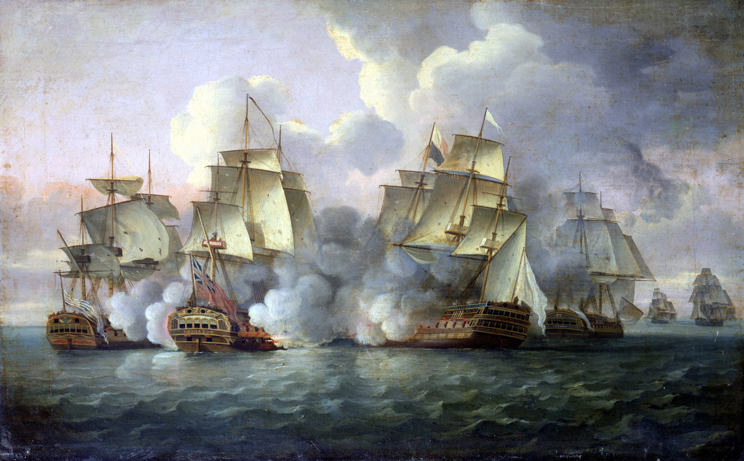 HMS 'Mediator' Engaging French and American vessels, 11-12 December 1782, 1783