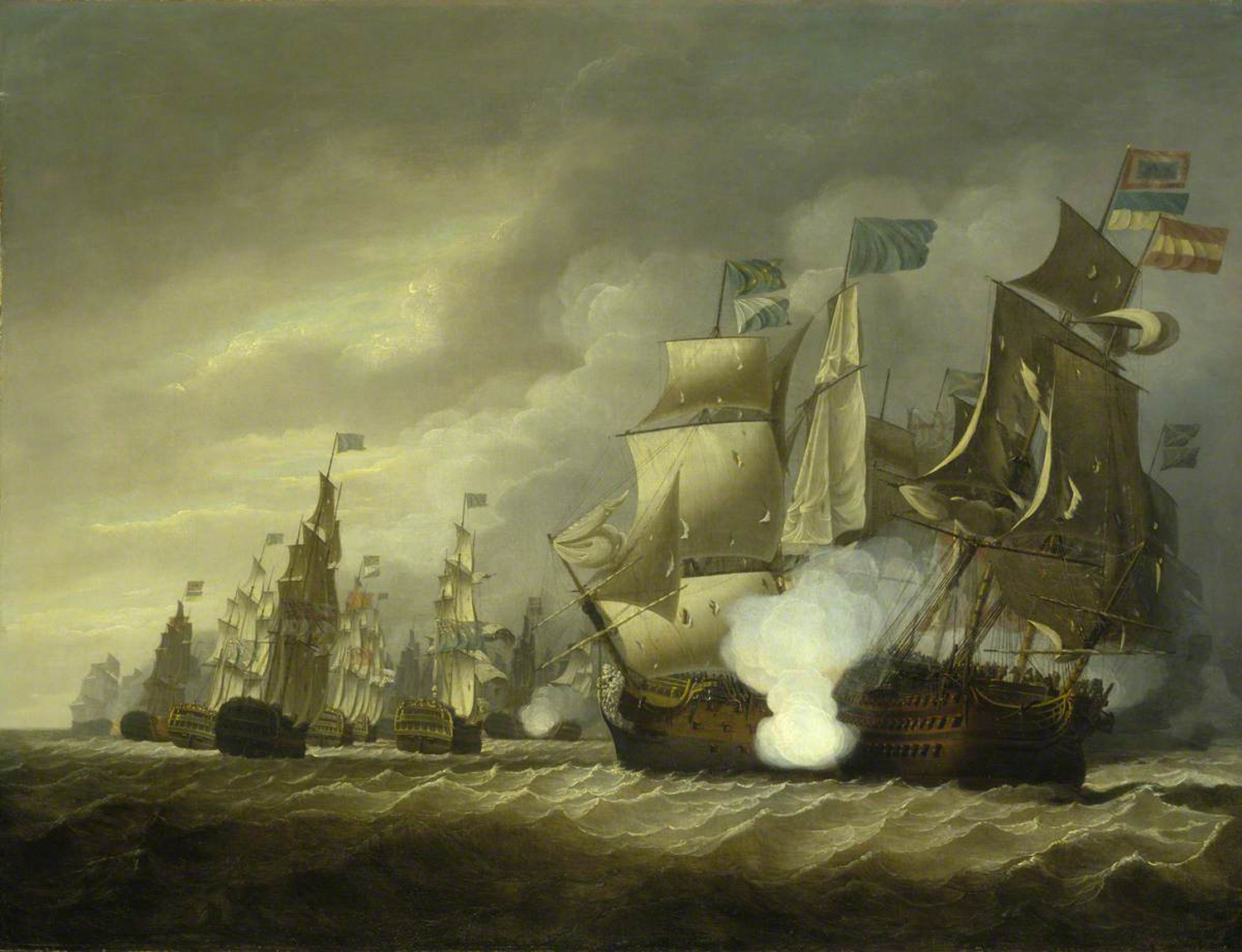 HMS Victory Raking the Salvador del Mundo at the Battle of Cape St Vincent, 14 February 1797, 18th century