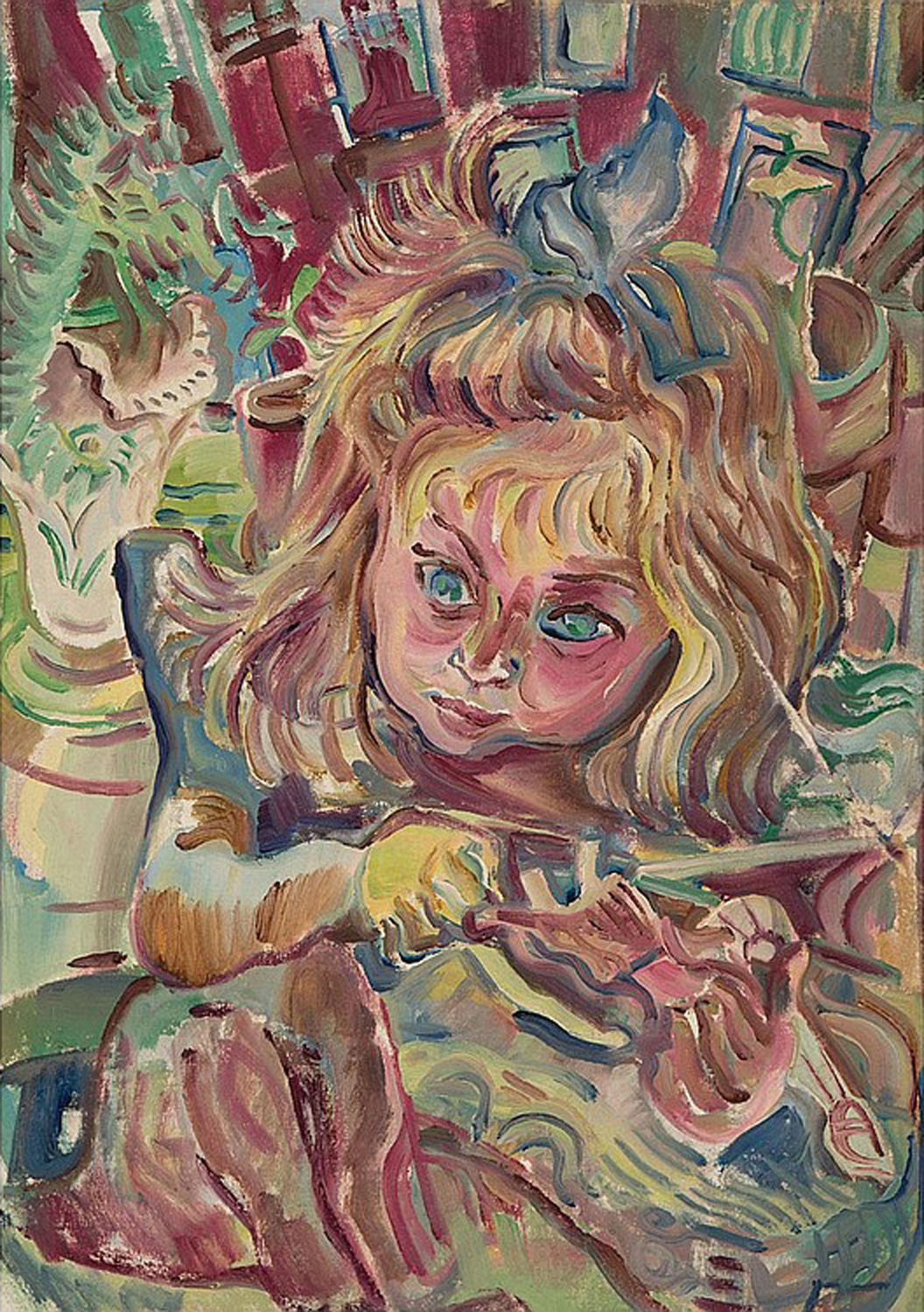 The Artist's Daughter Playing with a Doll