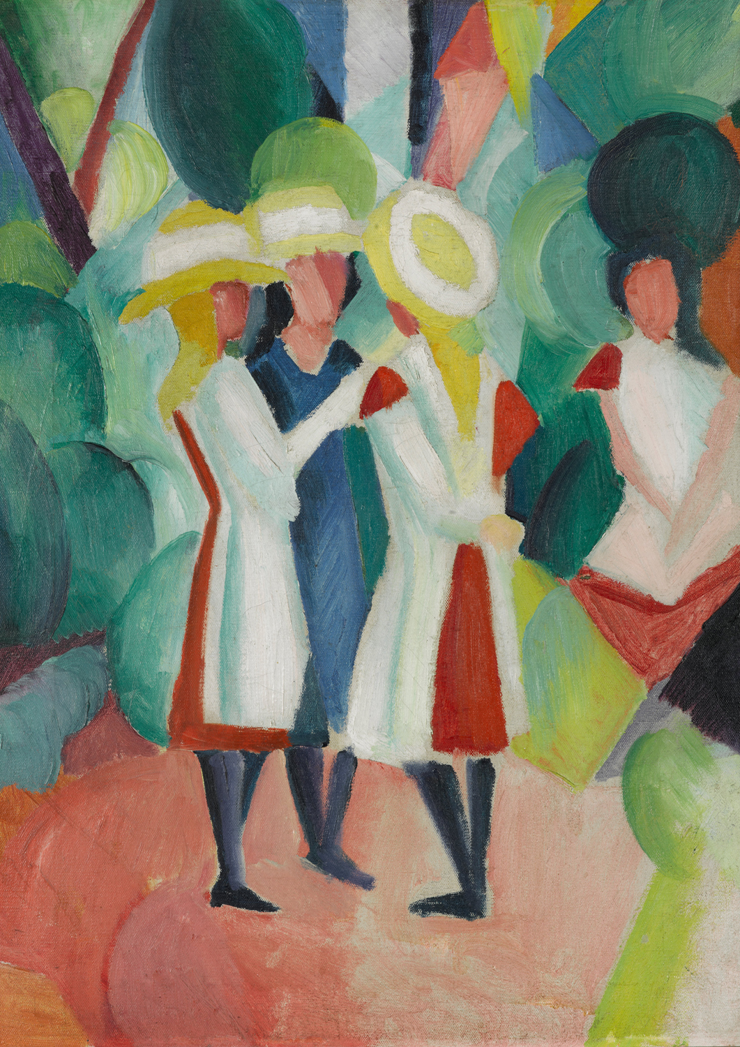 Three Girls in Yellow Straw Hats I, 1913