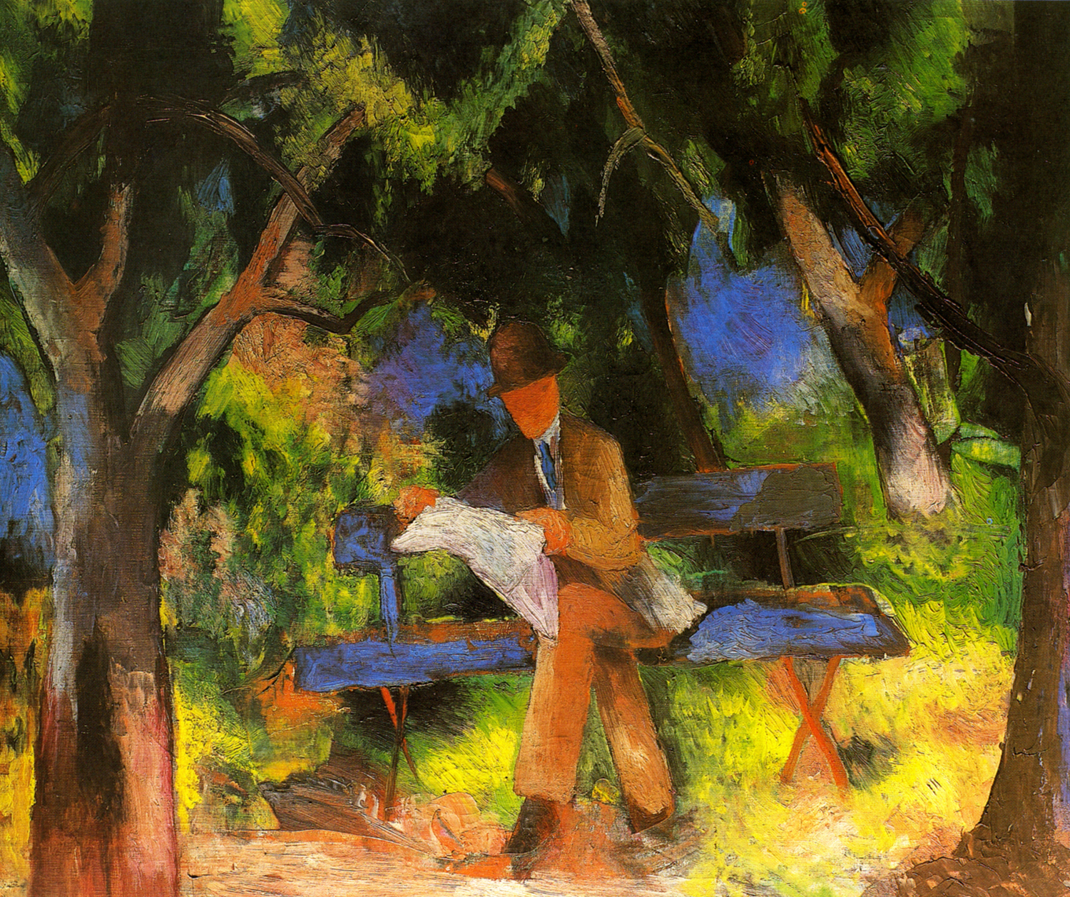 A Man Reading in the Park, 1914