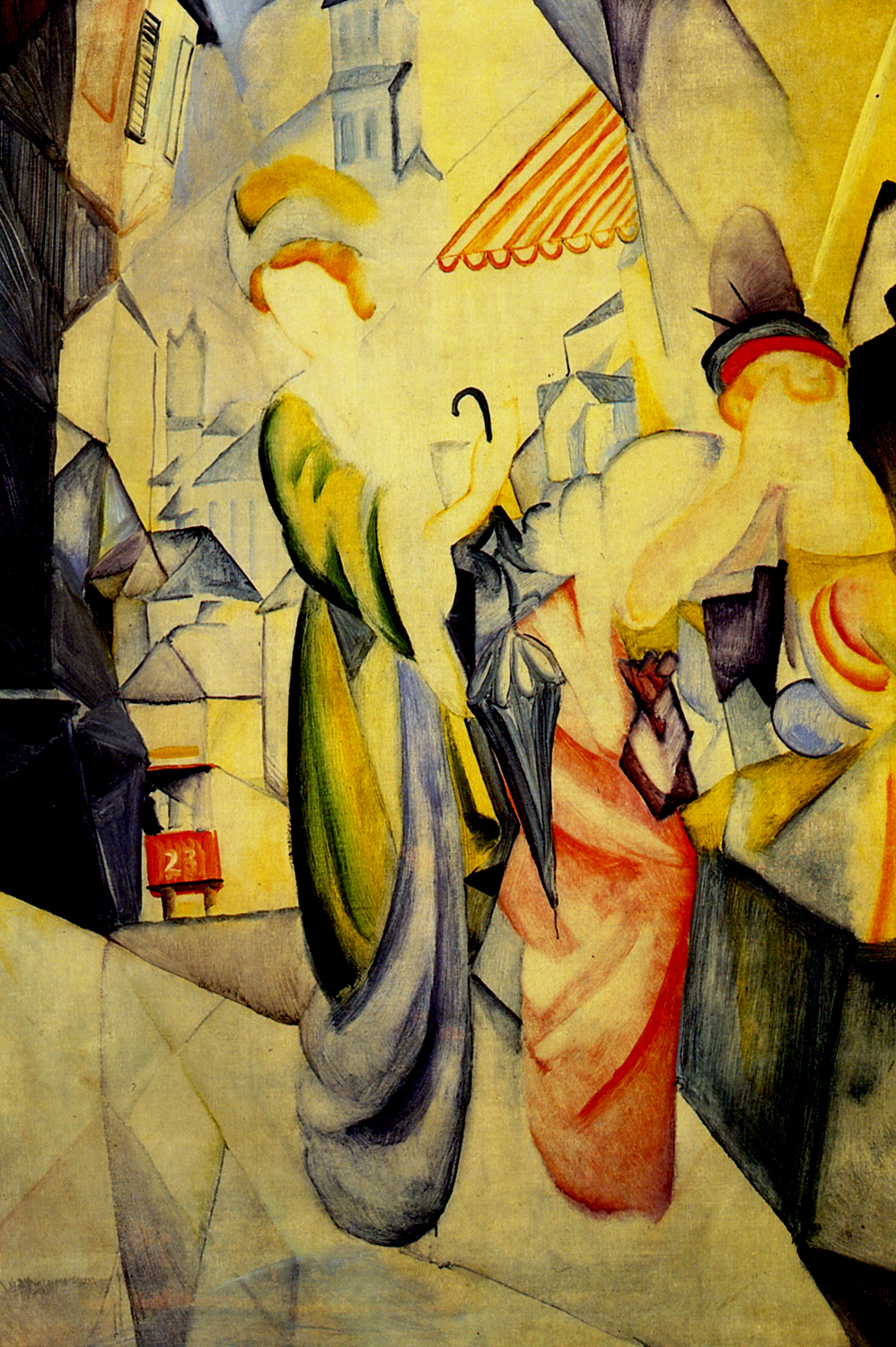 Bright Women in Front of a Hat Shop