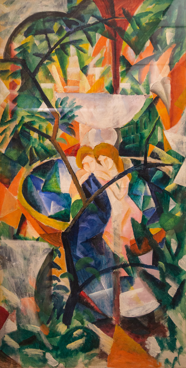 August and Elisabeth Macke-Madchen in Front of the Fountain, 1913