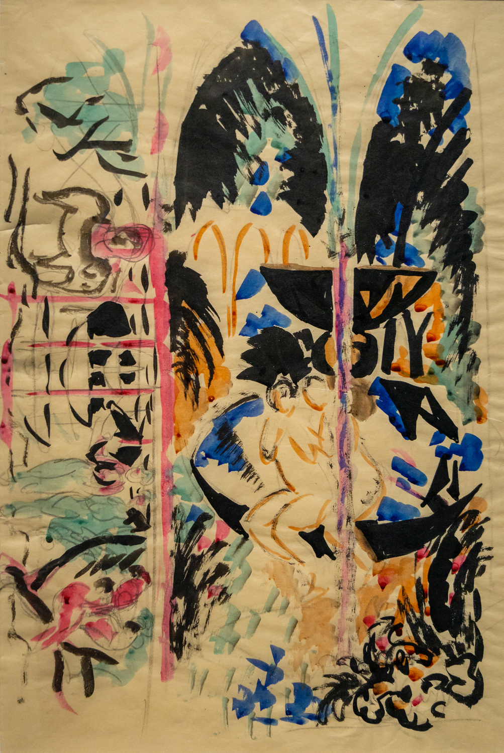August and Elisabeth Macke-Madchen at the Fountain, 1913