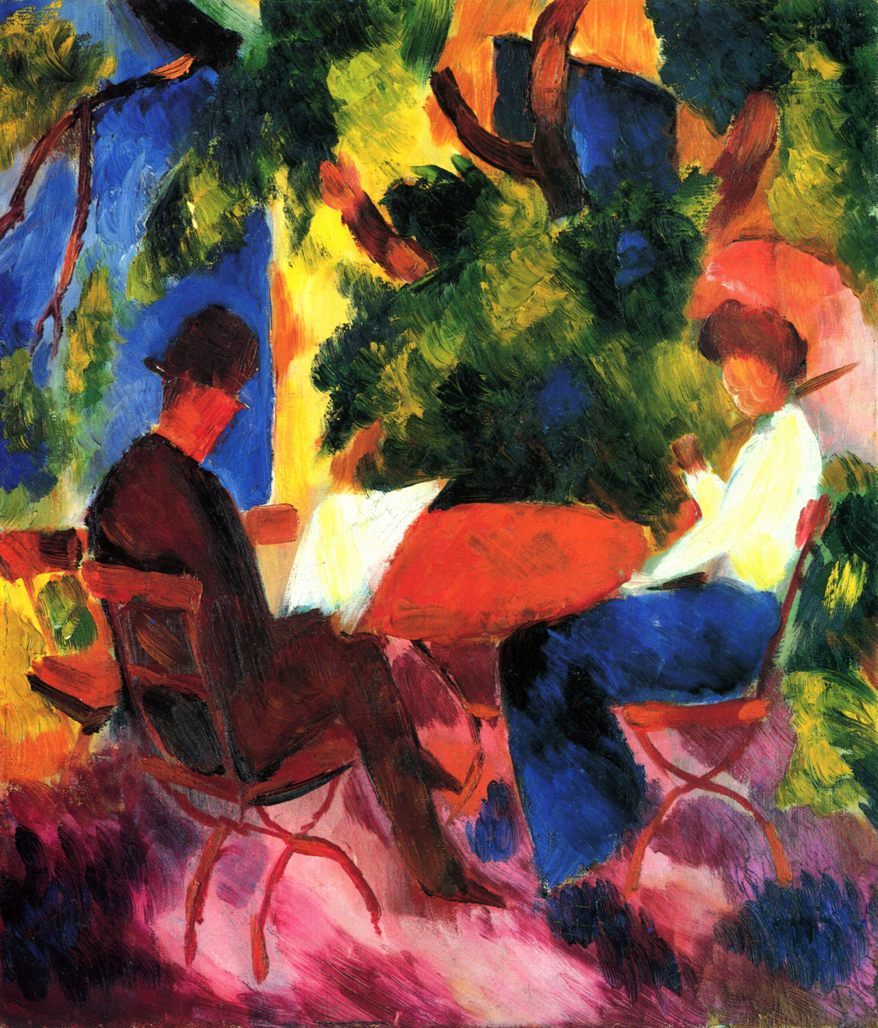 Couple At a Garden Table, 1914