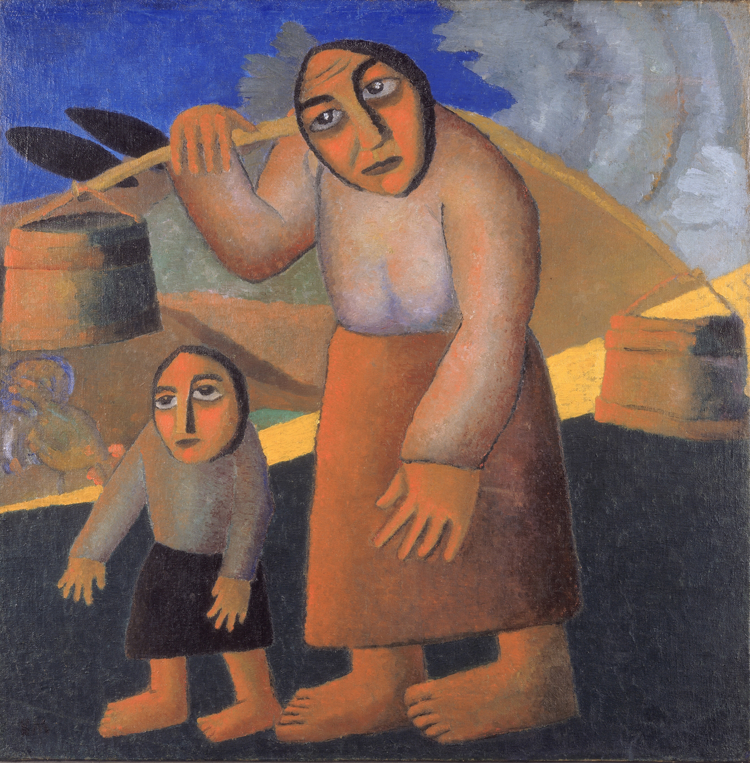 Peasant Woman With Buckets And Child, 1911-12