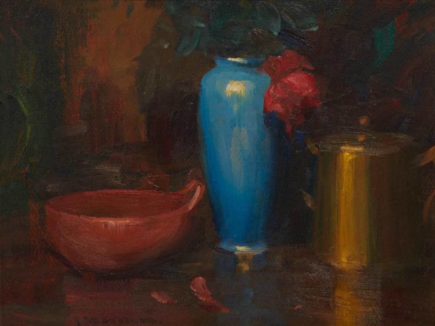 Still life with a Bowl, Vase and Covered Vessel, 20th century