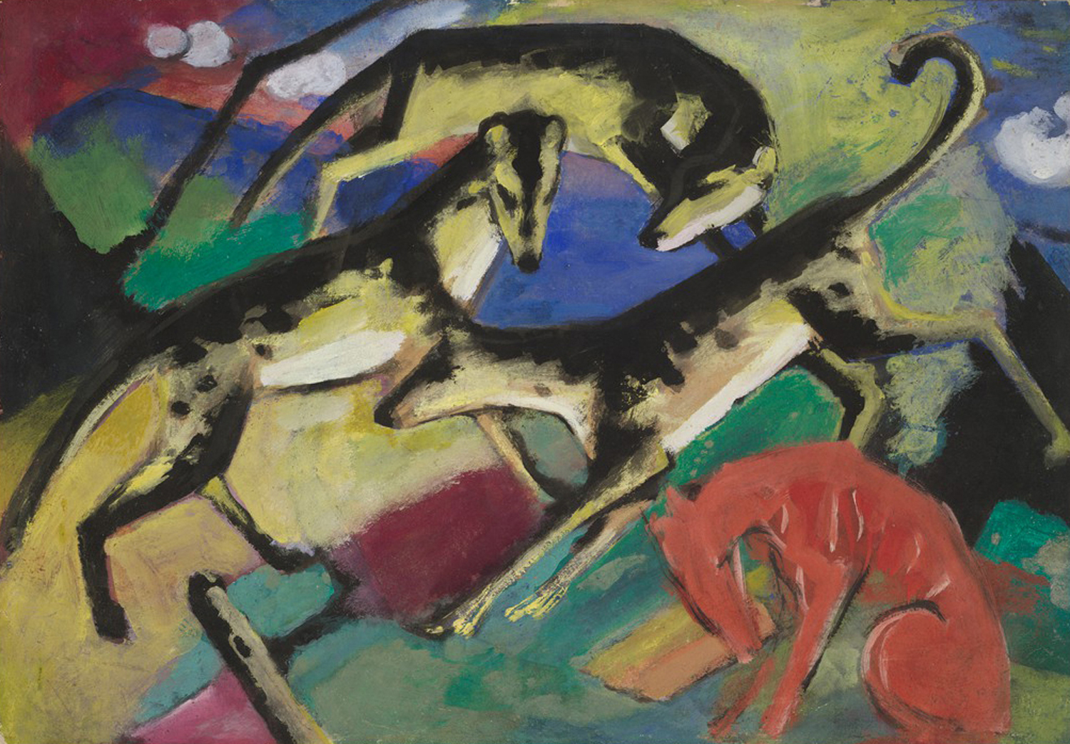 Playing Dogs, 1912