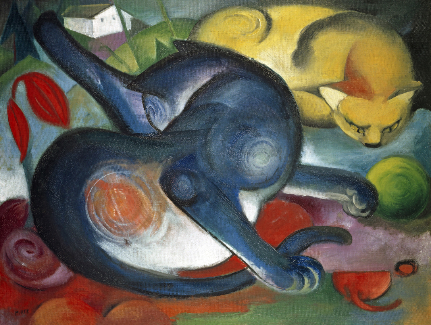 Two Cats, Blue and Yellow, 1912