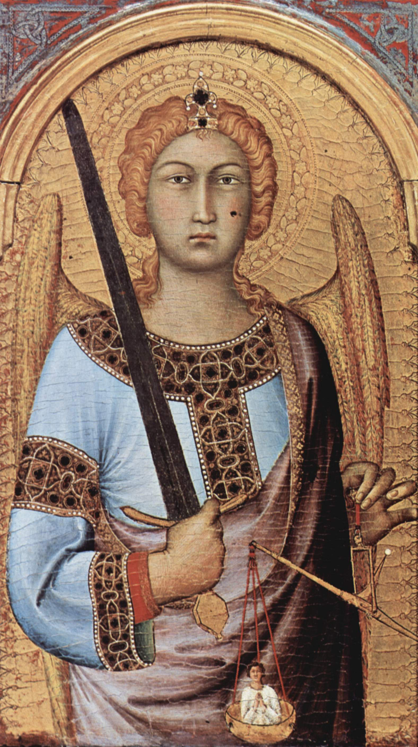 St. Michael (detail from Cambridge Altarpiece), c. 1320-25