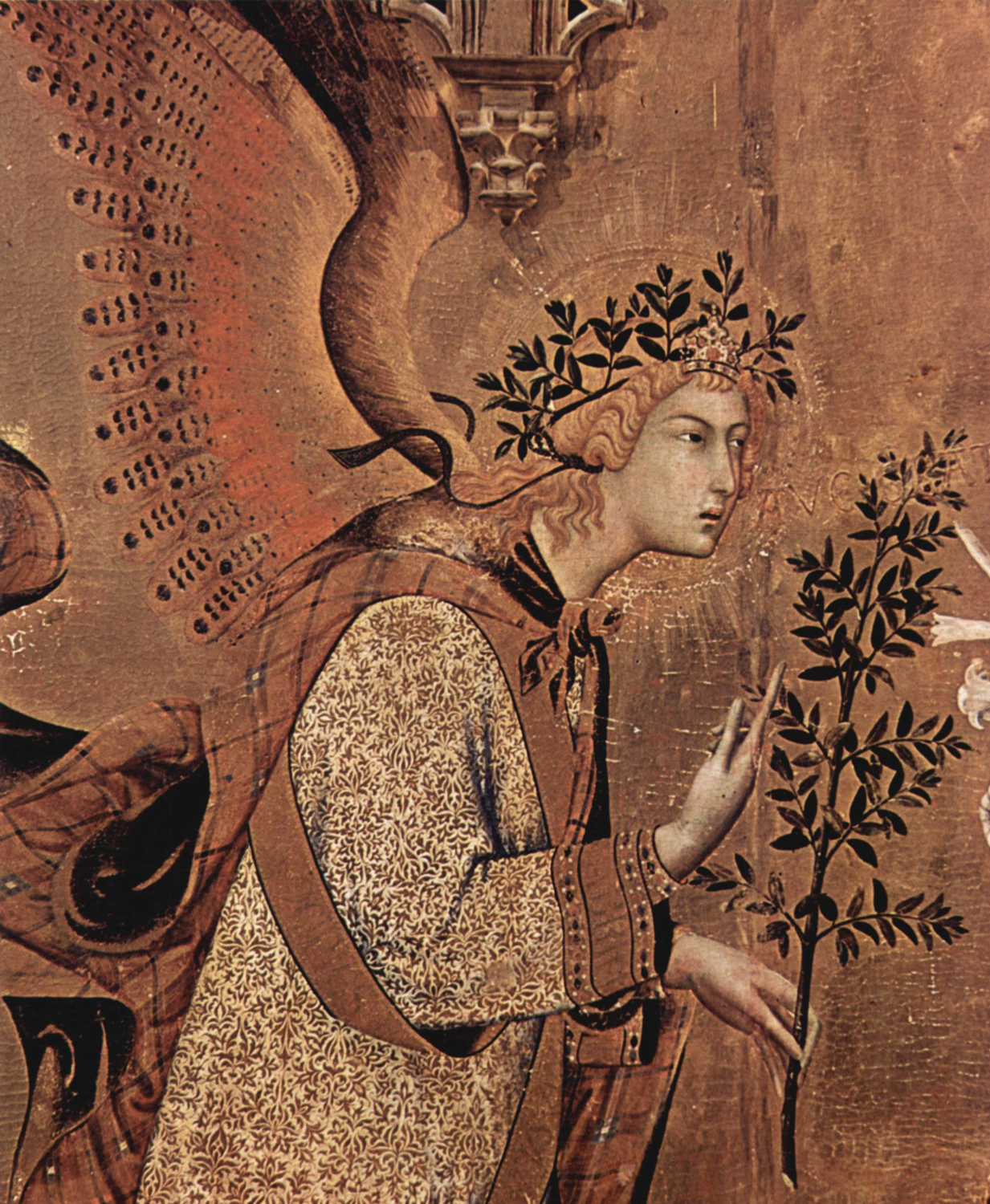 Annunciation with St. Margaret and St. Ansanus (detail), 1333
