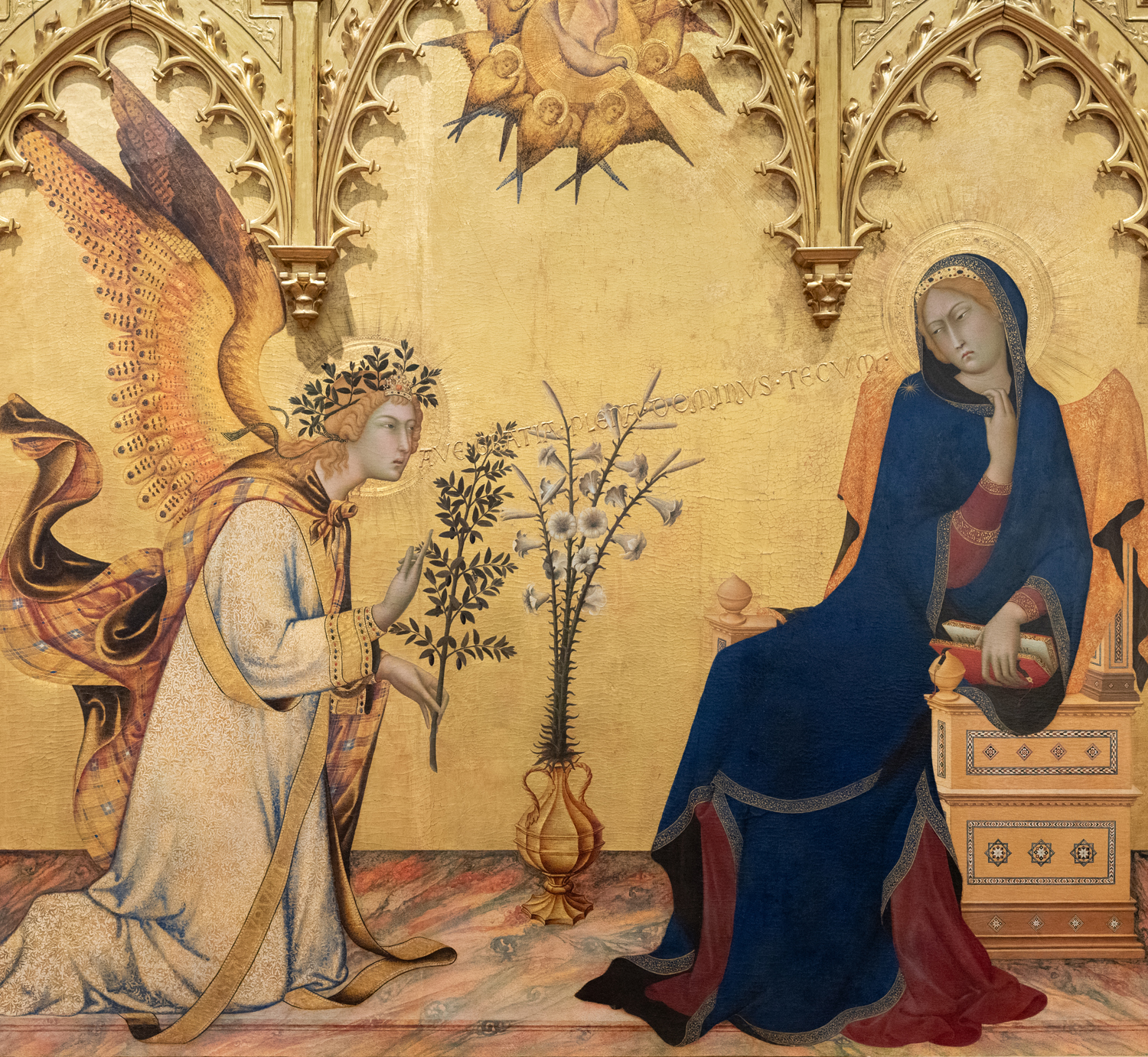 Annunciation with St. Margaret and St. Ansanus (detail), 1333