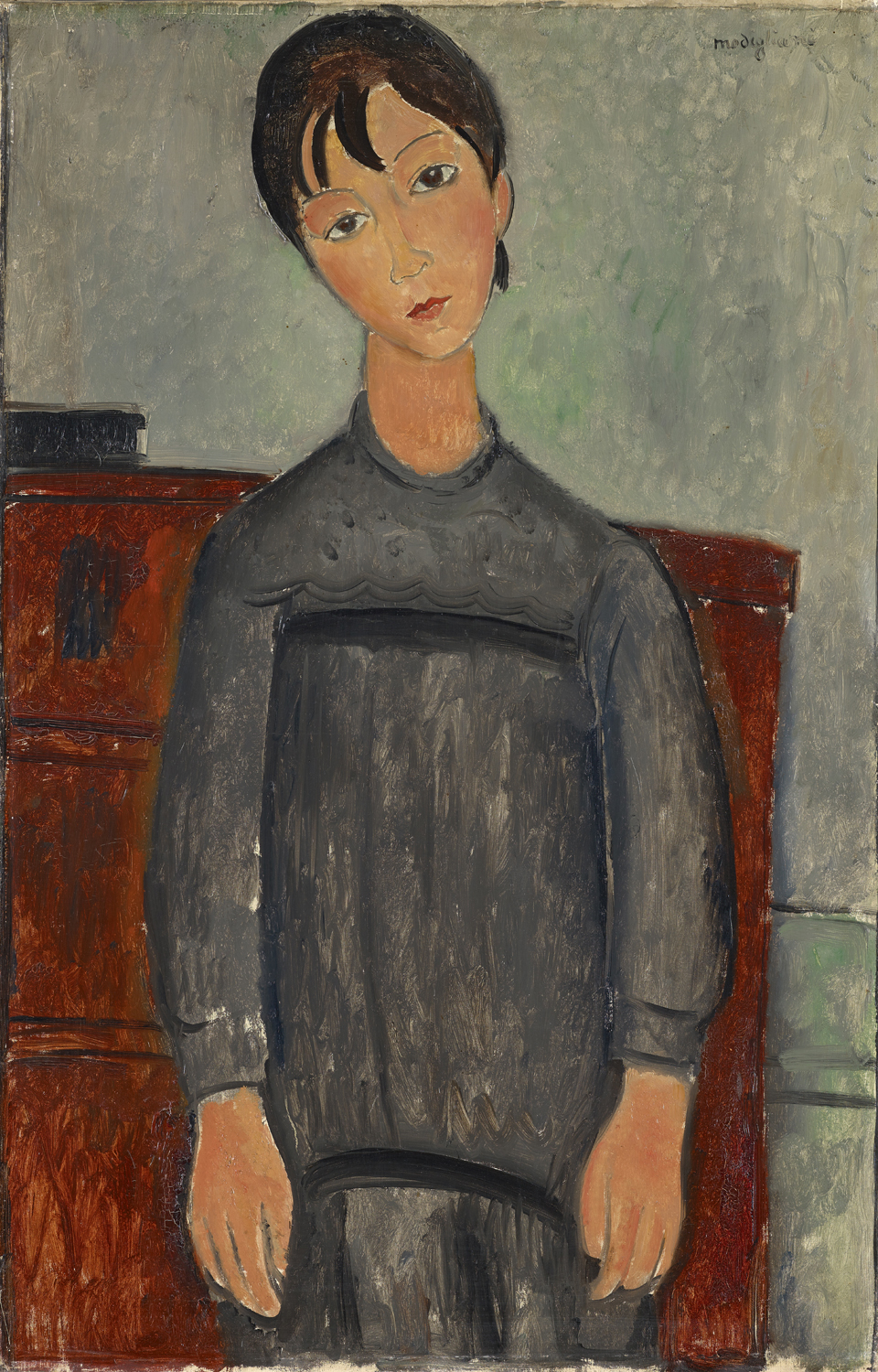 Madchen in Mchwarzer Schurze, 1918