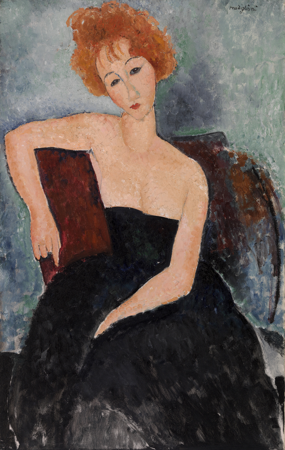 Redheaded Girl in an Evening Dress, 1918
