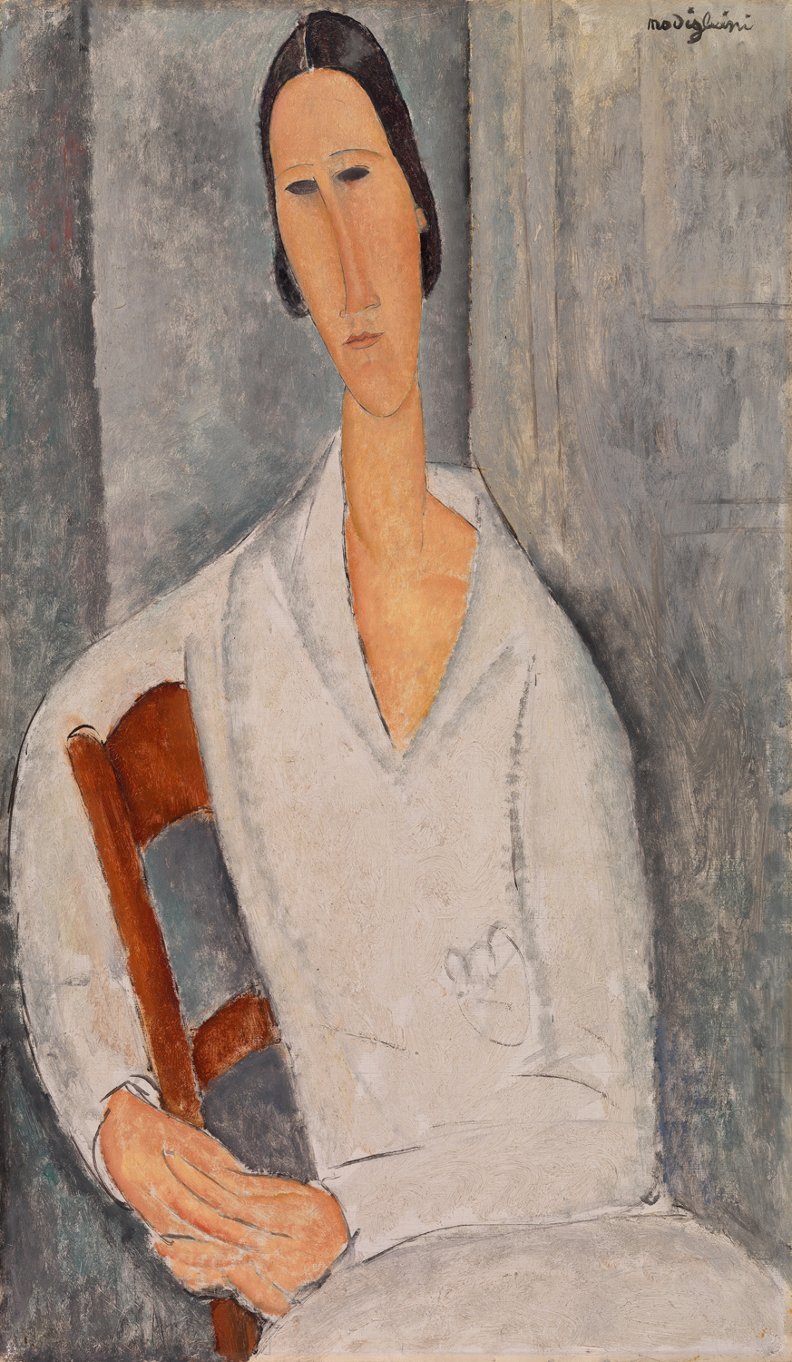 Madame Hanka Zborowska Leaning on a Chair, 1919