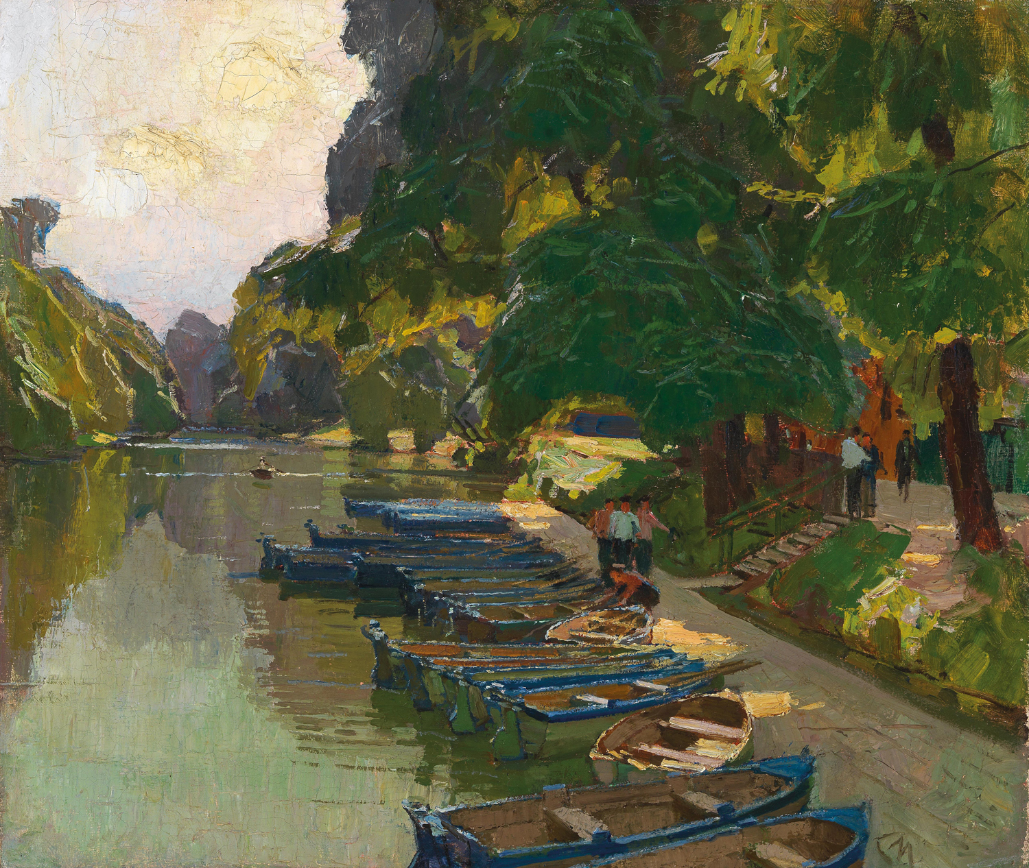 Landing stage at Heustadlwasser (Prater, Vienna), c. 1930