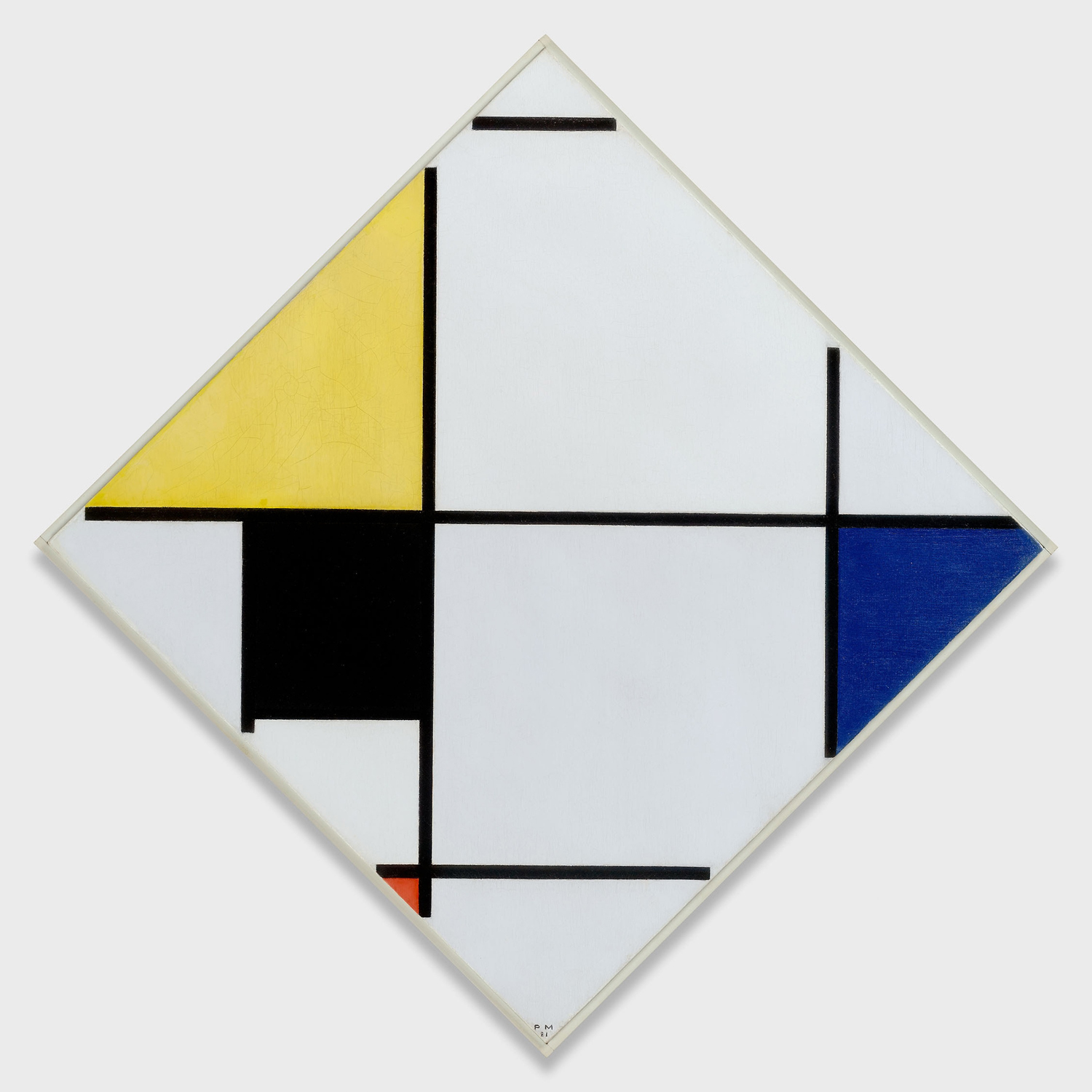Lozenge Composition with Yellow, Black, Blue, Red, and Gray, 1957