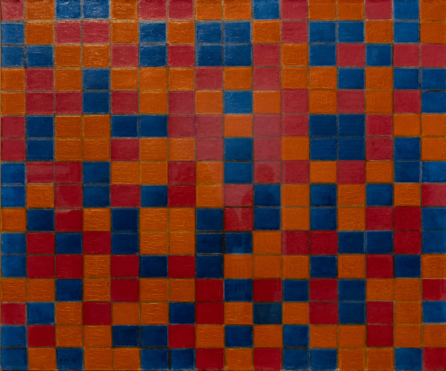Schachbrettkomposition mit Dunklen, 1919