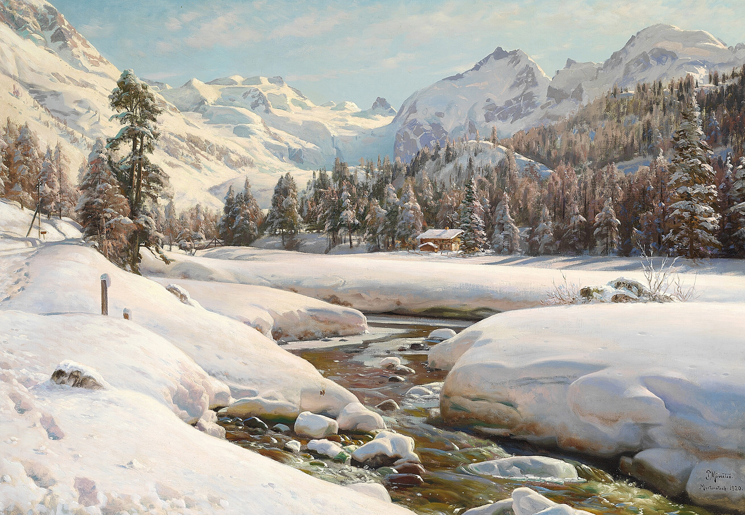 Winter Landscape in Switzerland near Engadin, 1920