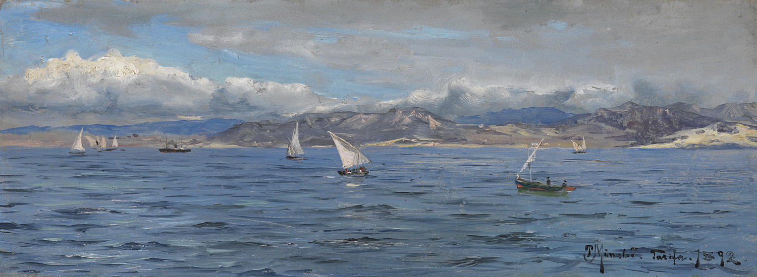 Tarifa. Sailing ships at Gibraltar, 1892