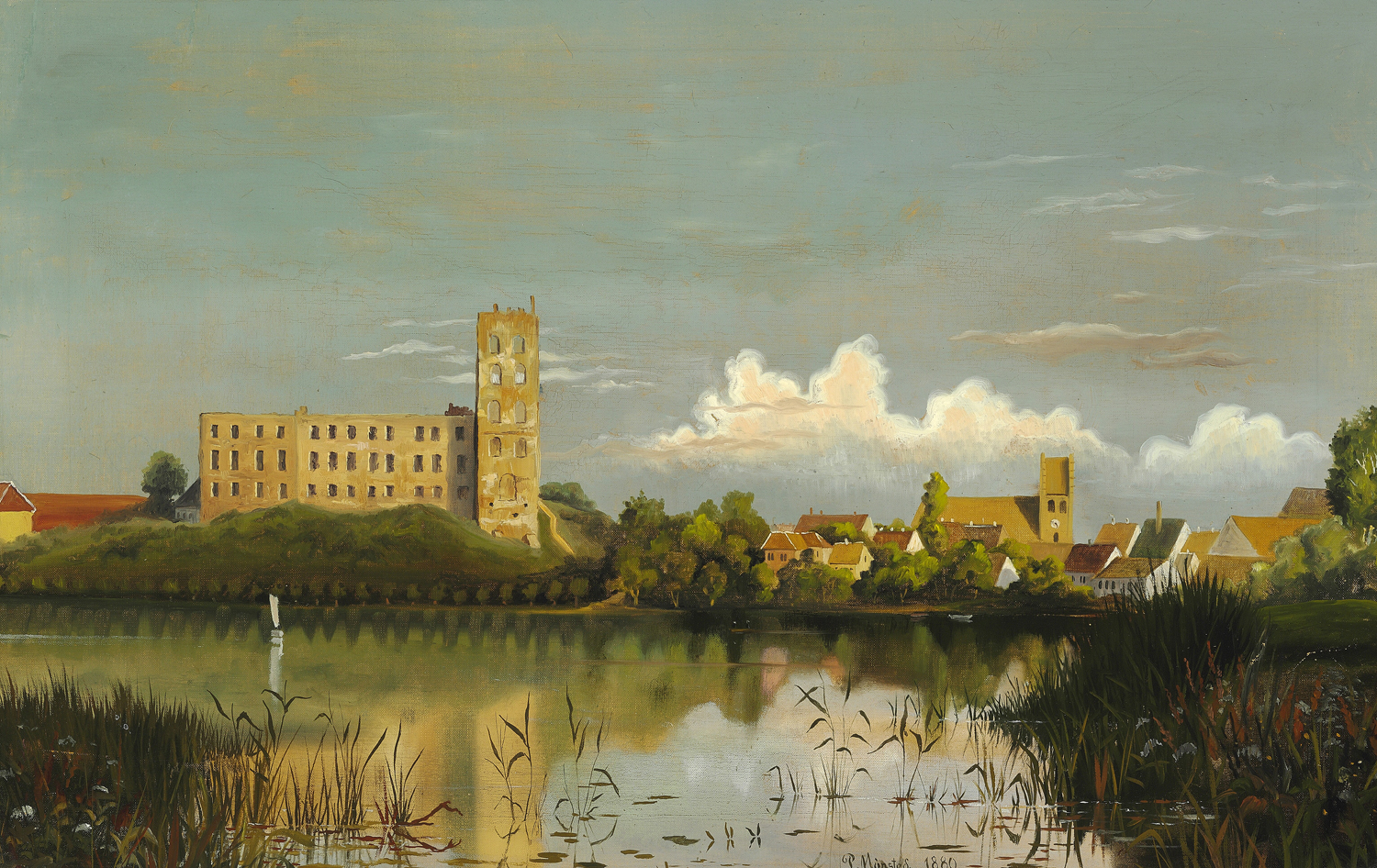 View from Kolding Lake towards Koldinghus, 1880