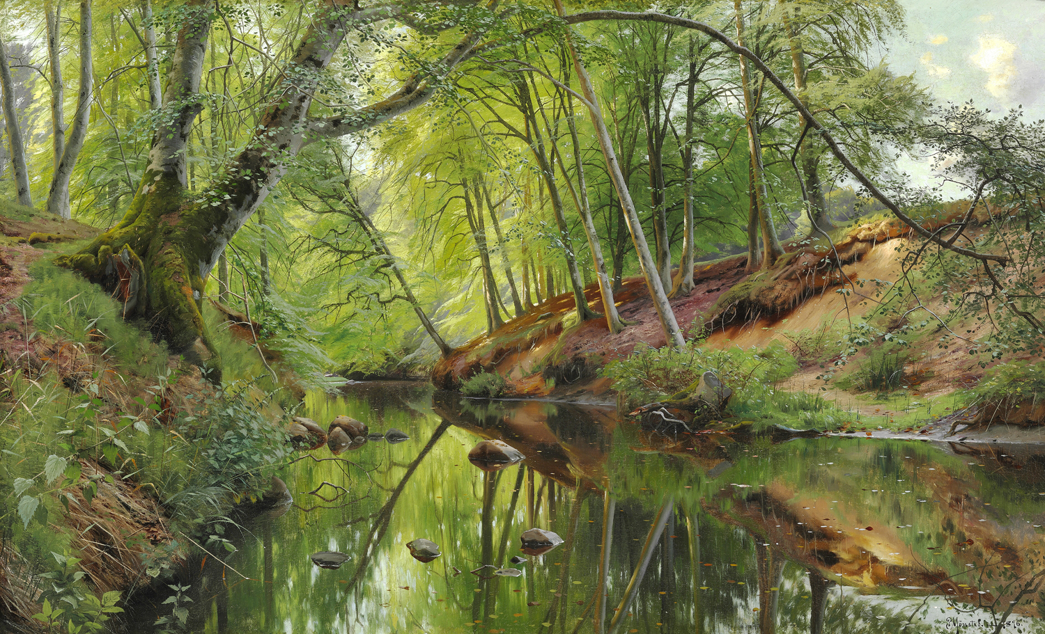Beech Trees Reflected in a Forest Stream, 1896