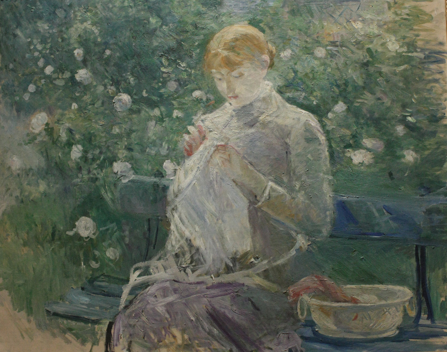 A Young Woman Sewing in the Garden, 1881