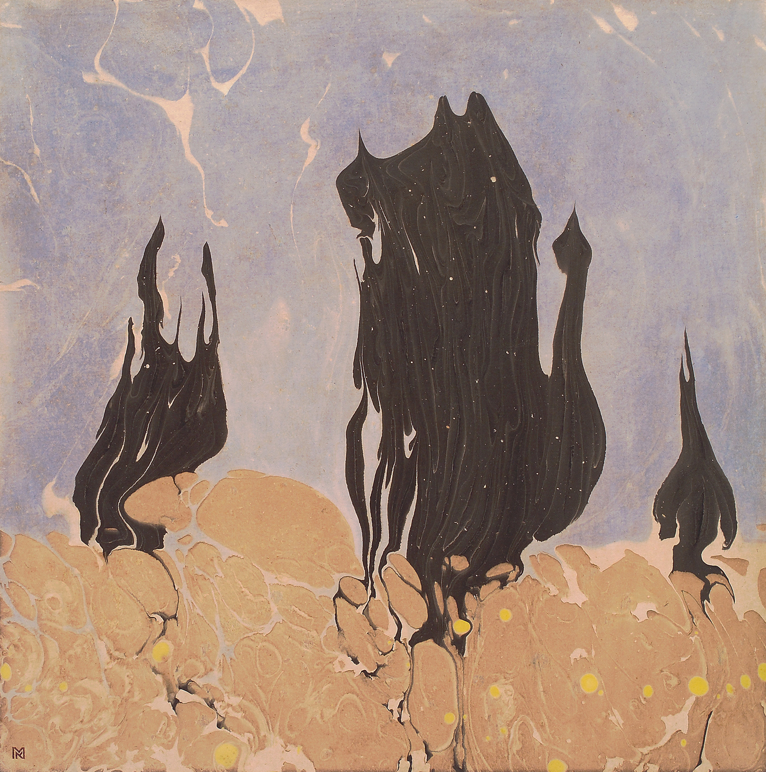 Composition in Black, Ochre and Blue, c. 1904