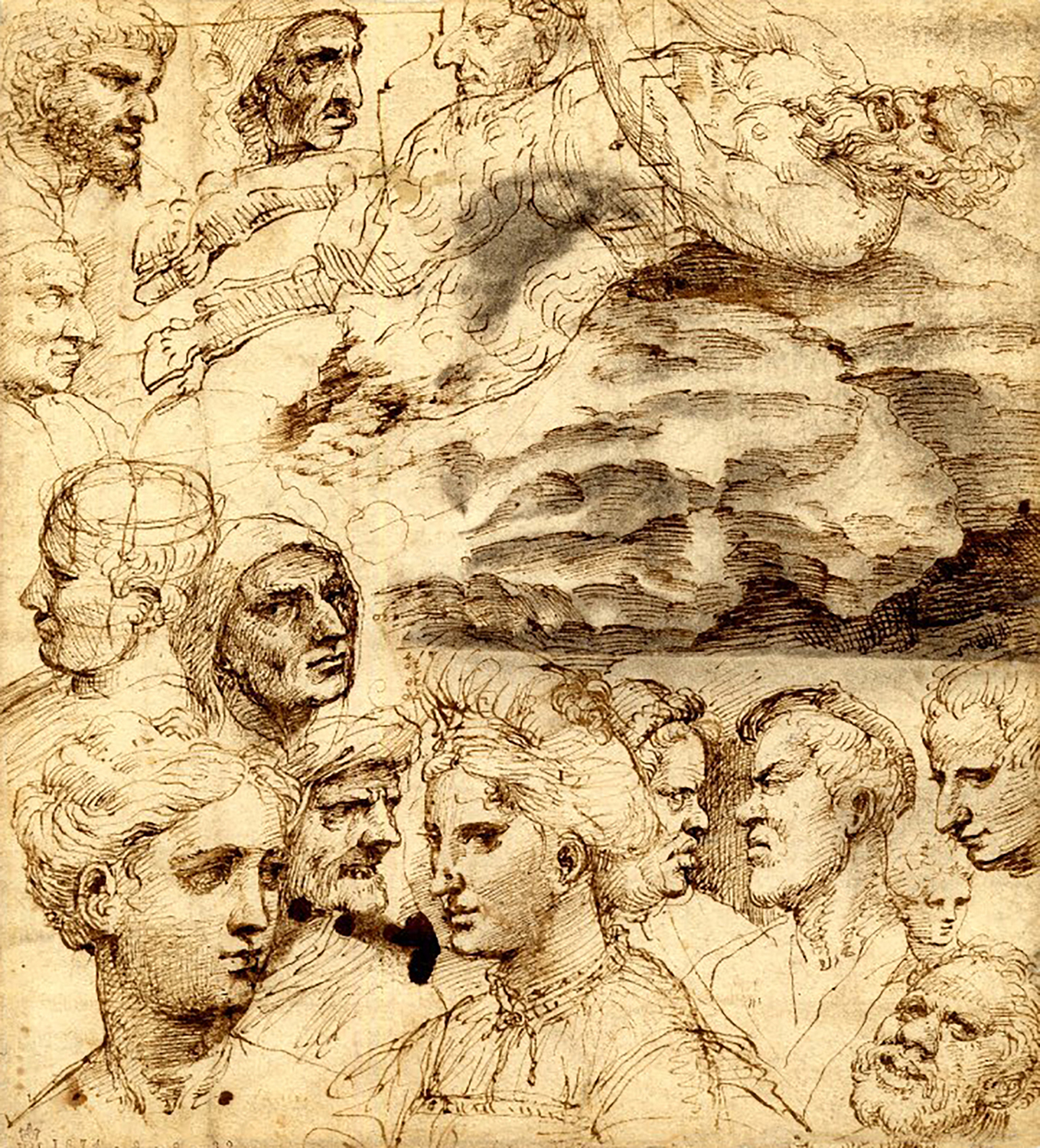 Study of Heads and a Satyr, c. 1511