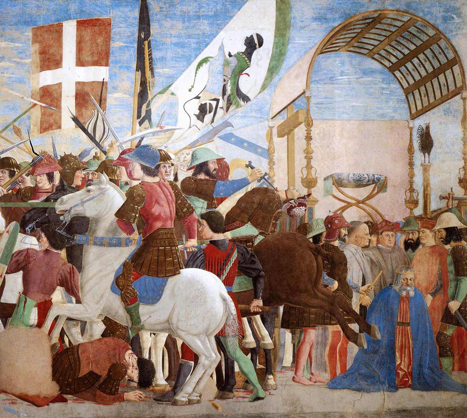Battle between Heraclius and Chosroes (detail), c. 1452-66