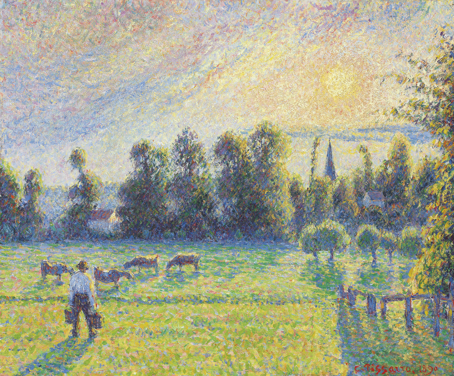 Pasture at Sunset, Eragny, 1890