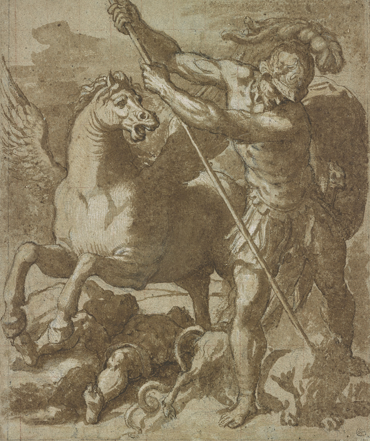 Bellerophon Killing the Chimera, c. 1542-48