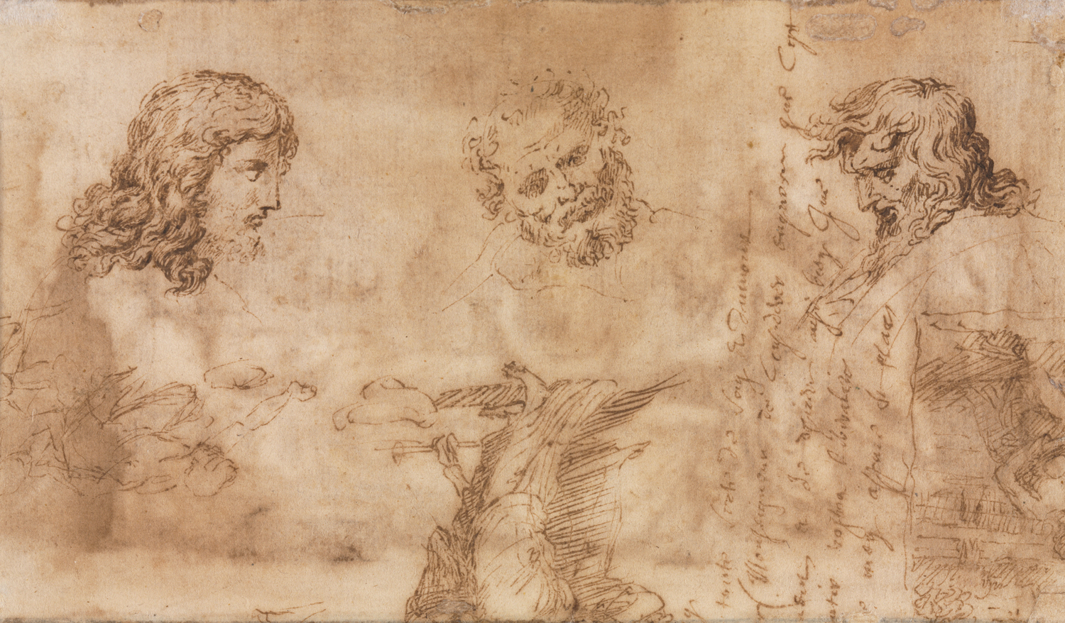 Three Heads and other Sketches, 1643