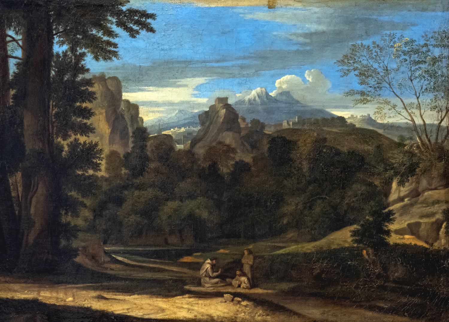 Paysage auc Trois Moines (Landscape with Three Monks), c. 1648-50