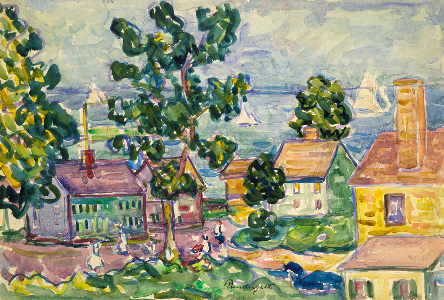 New England Coastal Village, c. 1915-18