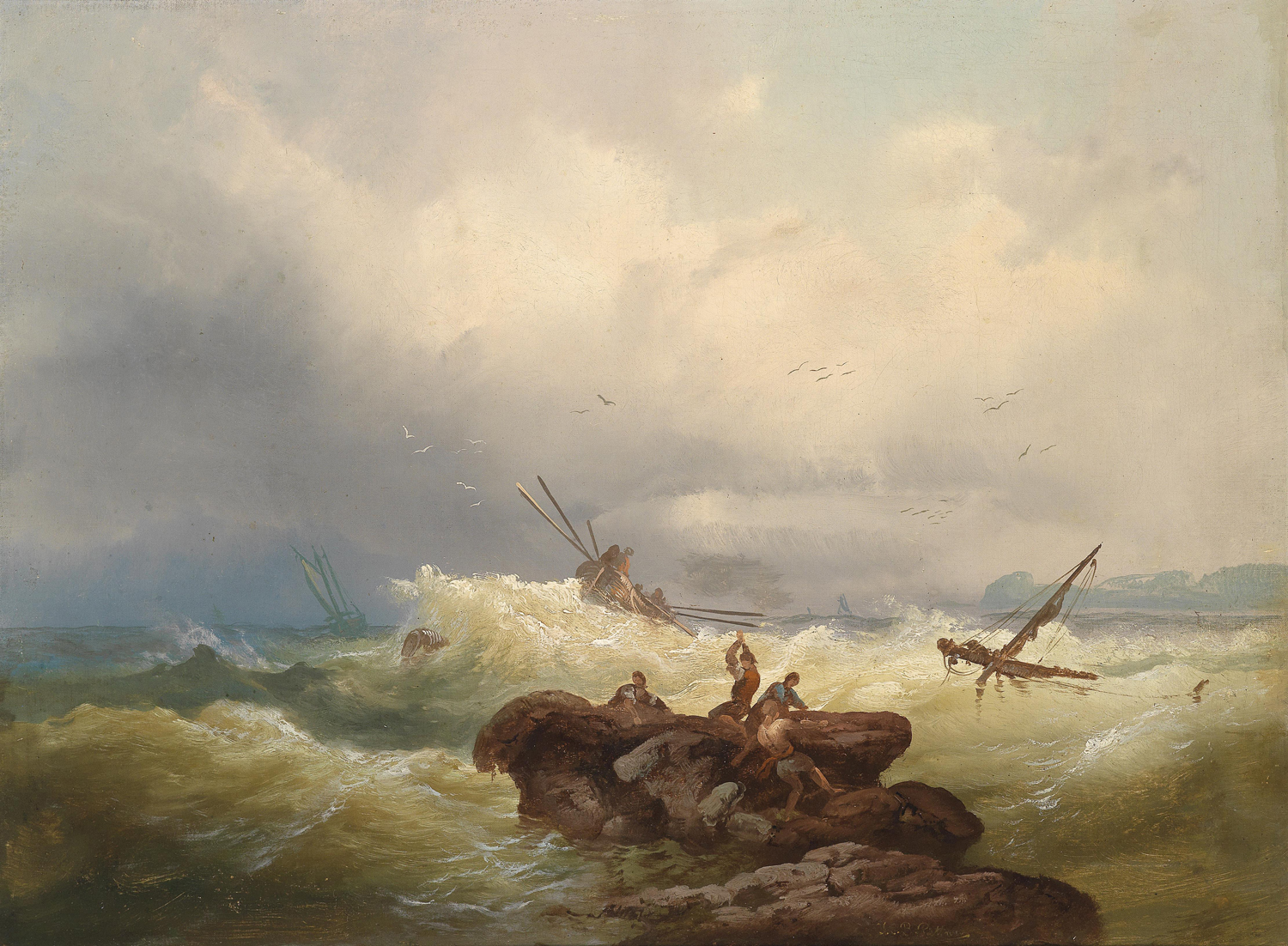 Clinging to Rocks in Stormy Weather, c. 1881