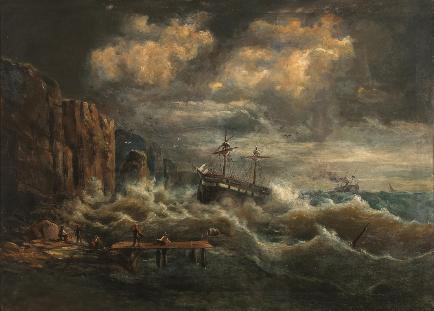 Stormy Seas, Rescue is at Hand, 1877