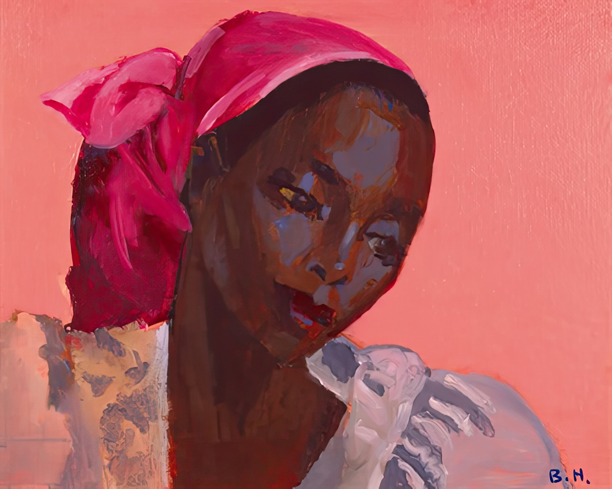 Lady in a Pink Headtie, 1995