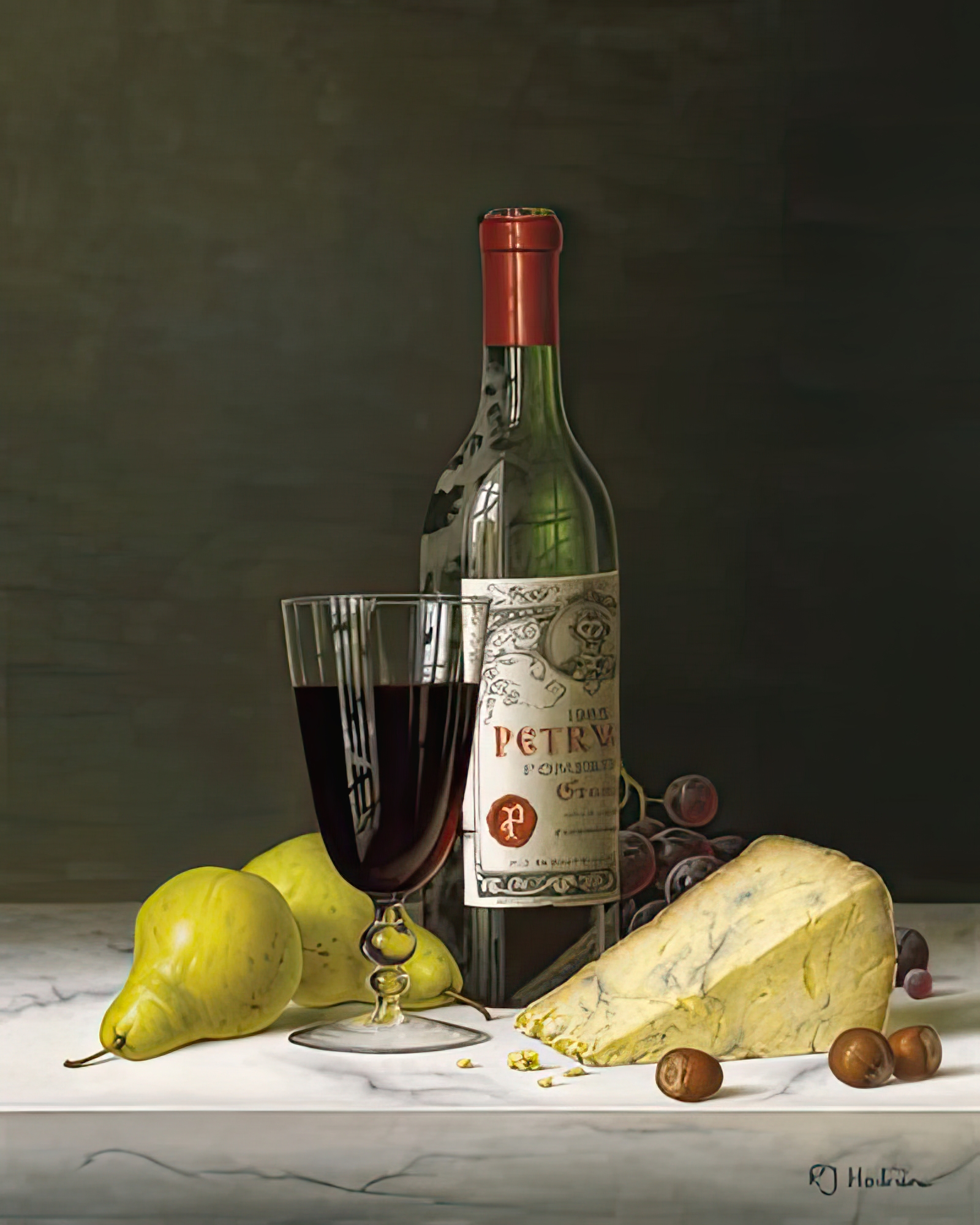 Chateau Petrus with Pears and Cheese