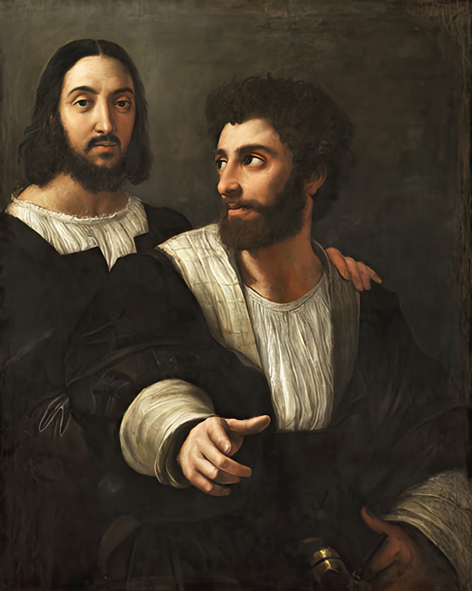Raphael and His Fencing Master aka Self-Portrait with a Friend, c. 1518-20
