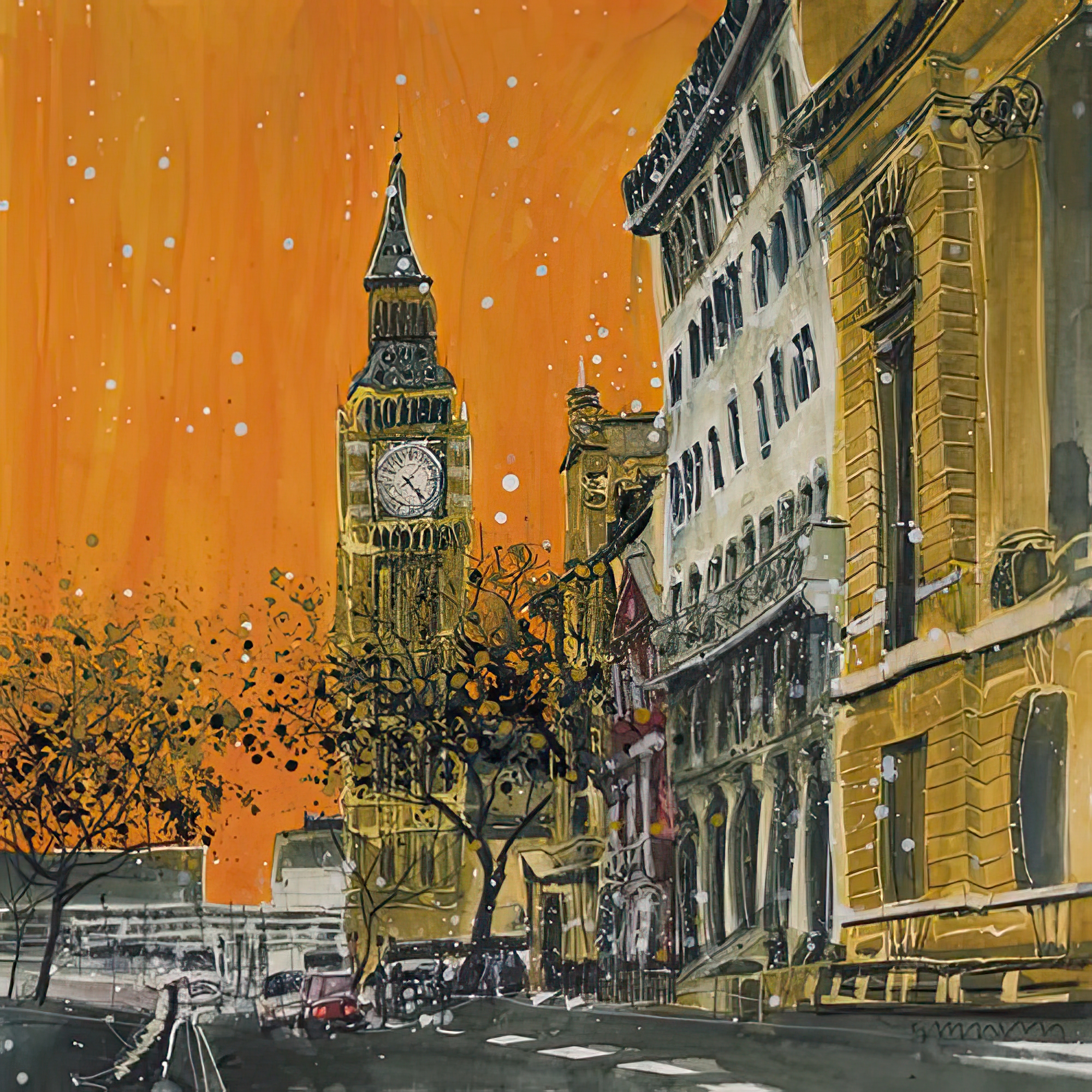 Dusk in Great George Street, London