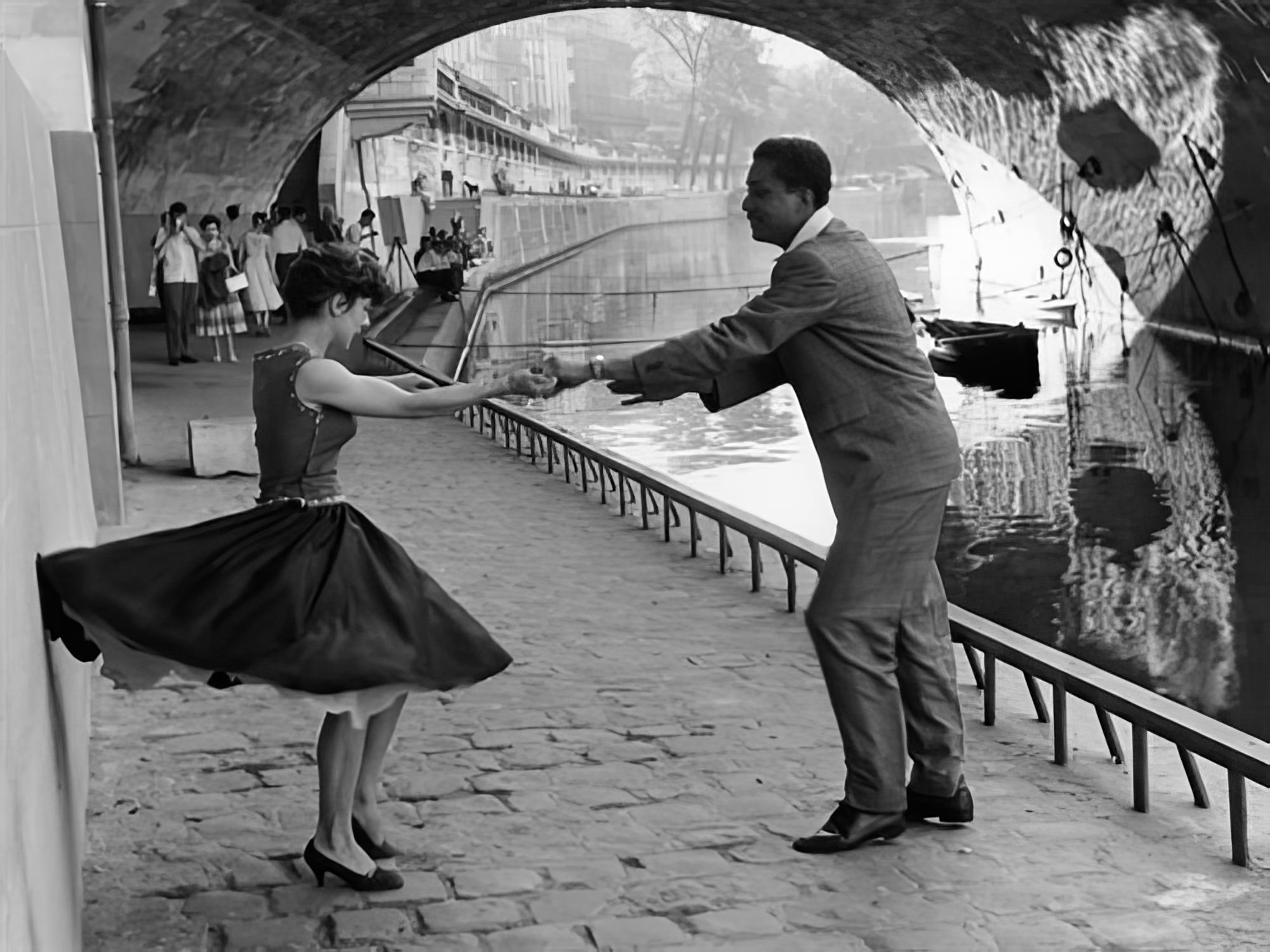 Rock 'n' Roll Dancers on Quays of Paris, River Seine, 1950s