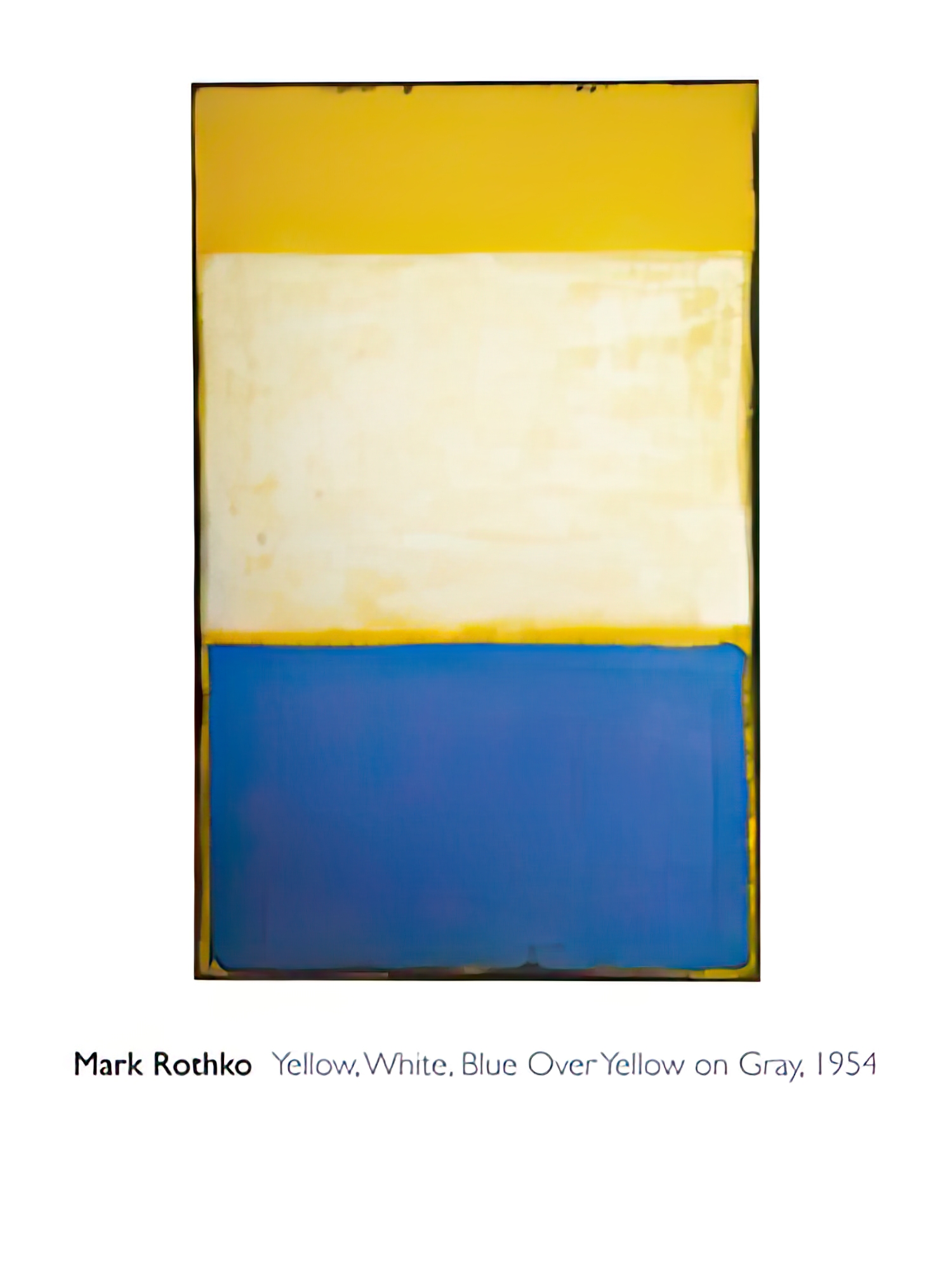 Yellow, White, Blue Over Yellow on Gray, 1954