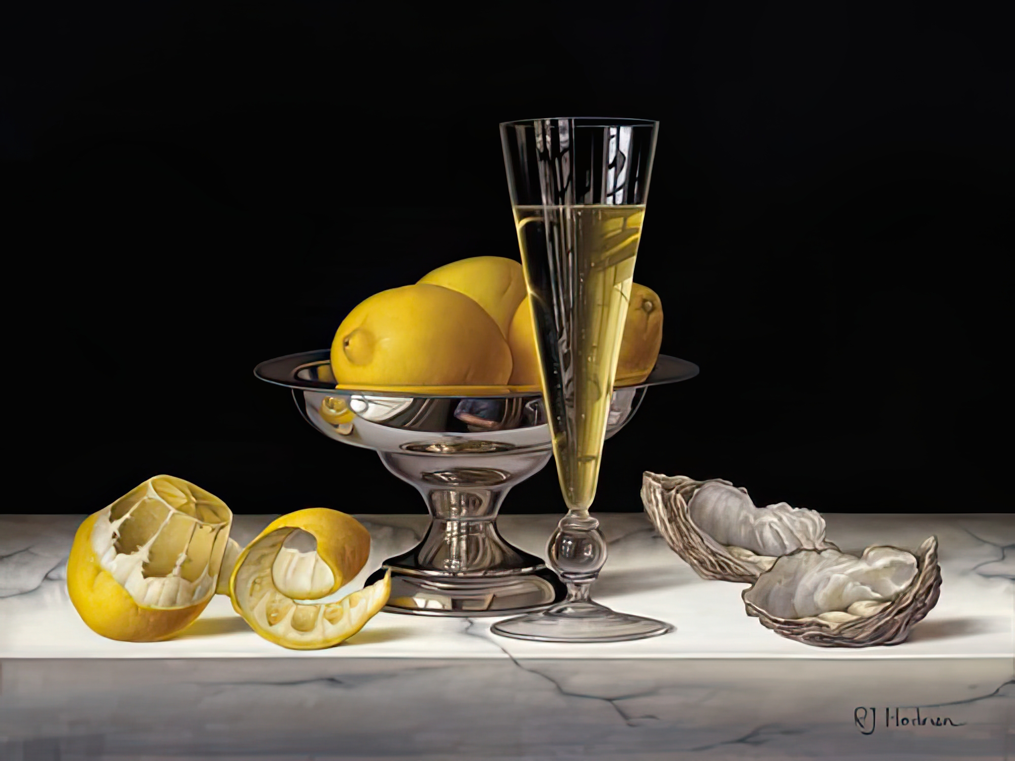 Champagne with Lemons and Oysters