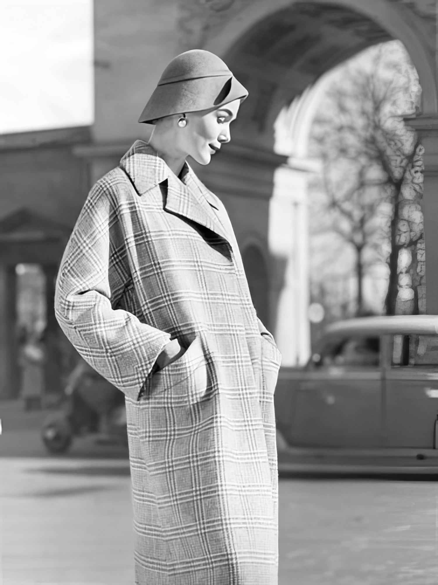 Young Woman in Winter Coat and Hat, 1956