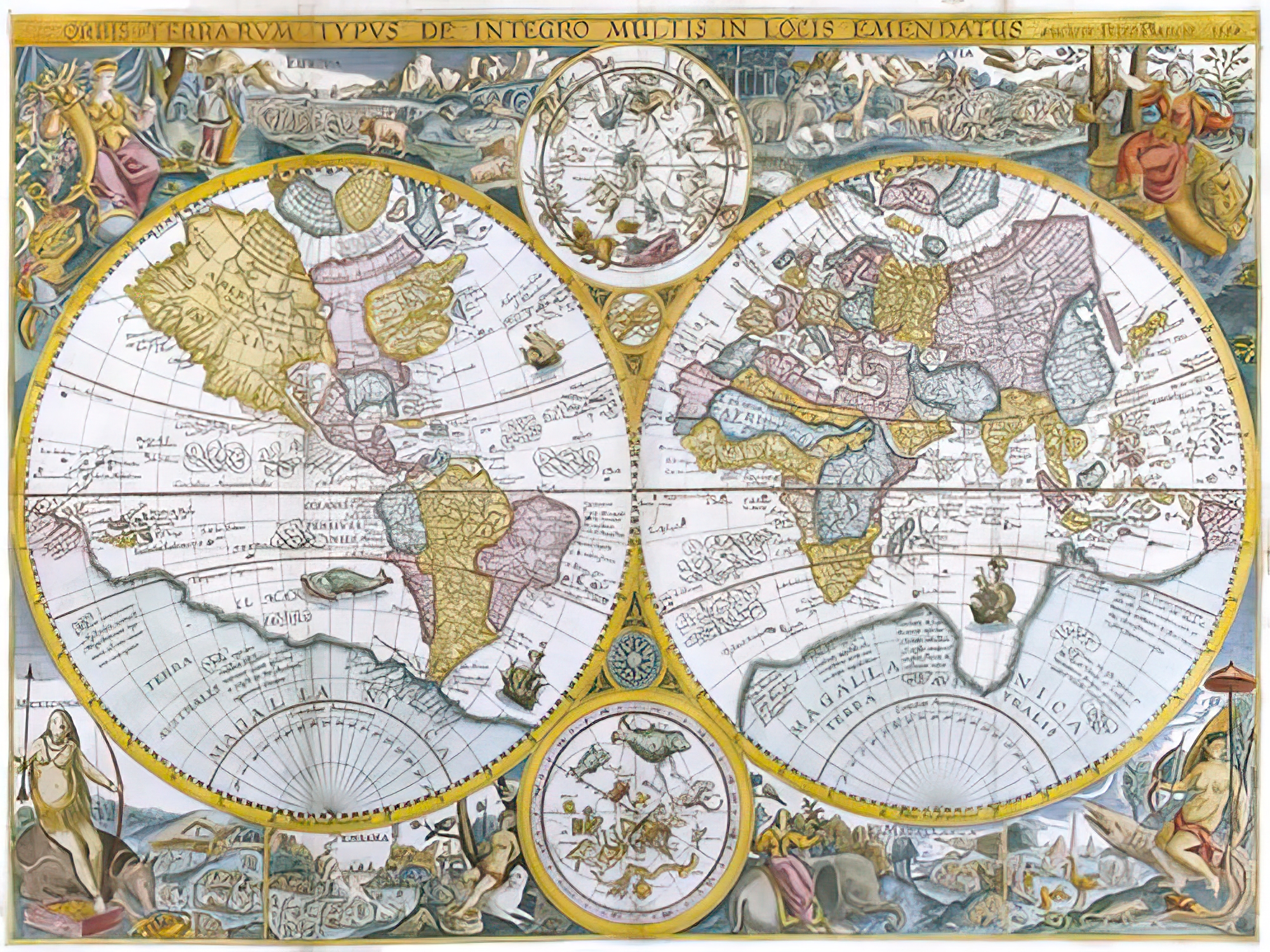 Orbis Terrarum Typus de Intero Multis in Locis Emendatus, 1594